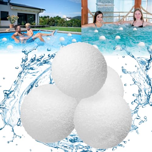 Lytoybe 4 Pcs/Set Hot Tub Scum Absorber Eliminating Balls,Scum Balls,Oil Absorbing Sponge Ball,Reusable Swimming Pool Filter Sponge Ball for Hot Tub and Pool Maintenance-500 (XL)