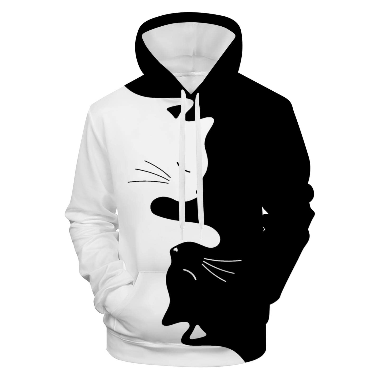 Wtiqlky Unisex 3d Printed 3d Swirl Checked Pullover Hoodies Long