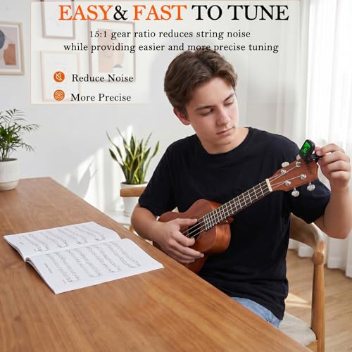 Image of Everjoys Concert Ukulele 23 inch Mahogany Ukelele Beginner Kit w /Free Online Lesson Case Strap Tuner Picks, Fast to Learn