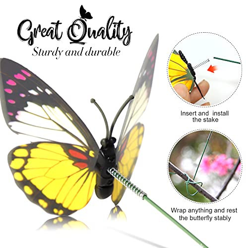 Teenitor 40 Pcs Butterfly Stakes, 5 Different Size Waterproof Butterflies Stakes Garden Ornaments & Patio Decor Butterfly Party Supplies Yard Stakes Decorative For Outdoor Christmas Decorations #TOP2