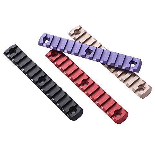 TuFok Mlok Picatinny Rail Section - Low Profile M-lok Rail (13-Slot,Aluminum) (13-Slot Purple) - Thumbnail 6