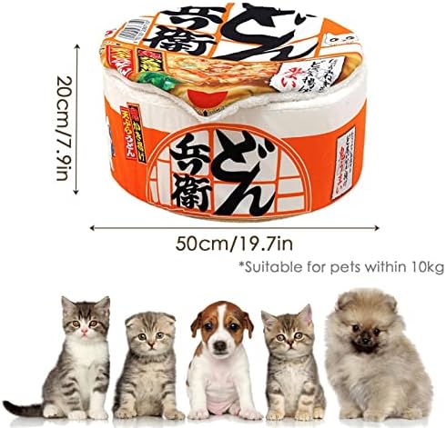 Moslate Cute Cat Sofa Bed | Creative Non-Slip Instant Noodle Shape Cat House Funny Covered Cat Beds | Comfortable Pet Cat Kitten House Washable Noodle Cup Cat Bed Cave for Indoor and Outdoor Pets