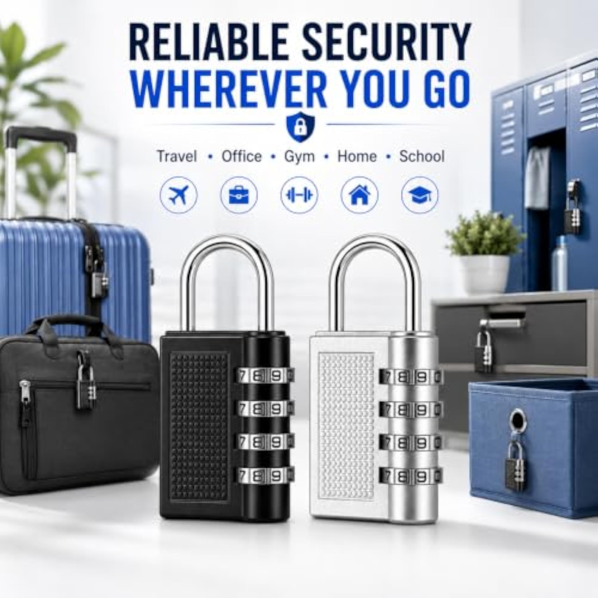 4 Digit Combination Padlock, Keyless Lock