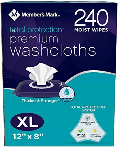 Adult Washcloth Disposable Moist Wipes - 12 X 8 - 240 Pk #TOP3