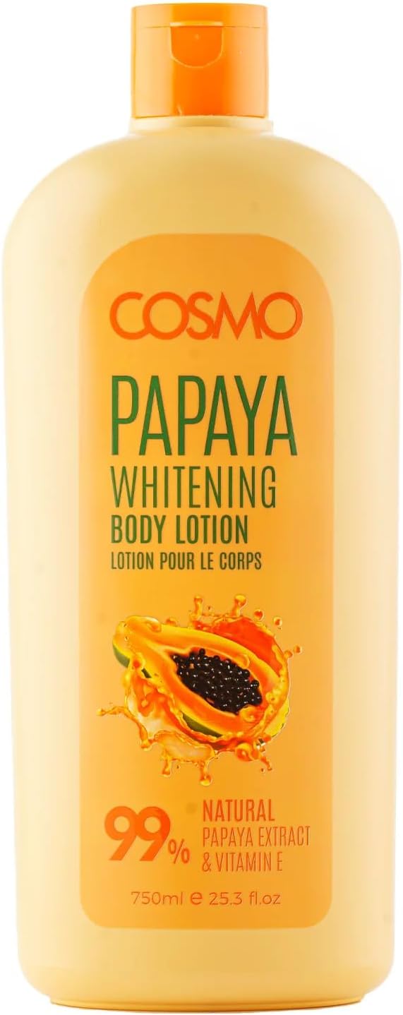 Papaya Whitening Body Lotion 750ml, Natural Papaya Extract and Vitamin E, All Skin Types, Daily Moisturizer Care, for Men and Women