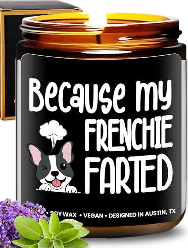 Funny Frenchie Candle Frenchie Gifts for Women Unique French Bulldog Gift Ideas Best Present for Pet Lovers Perfect Frenchies Presents for Girls Birthday Christmas Gift-Ready