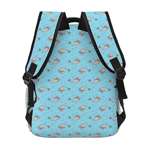 Animal Seal Pattern Backpack for Women Men Worker Teacher Business Travel Backpacks Shoulders Bag Daypack Bookbag with Mesh Pockets4