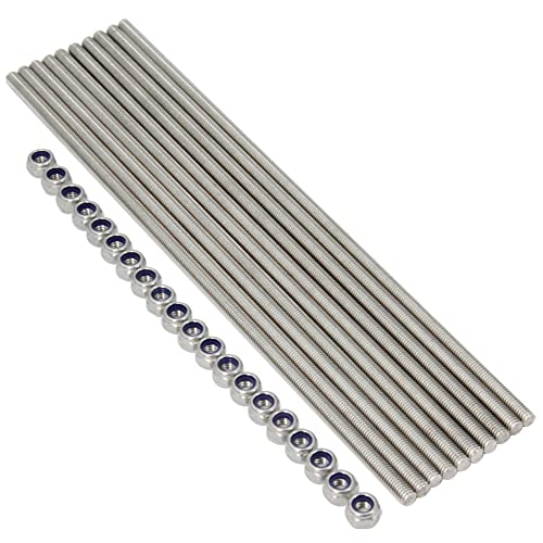 Zeberoxyz 10pcs/Pack M6 x 250mm Fully Threaded Rods, 304 Stainless Steel Threaded Rod - Image 2