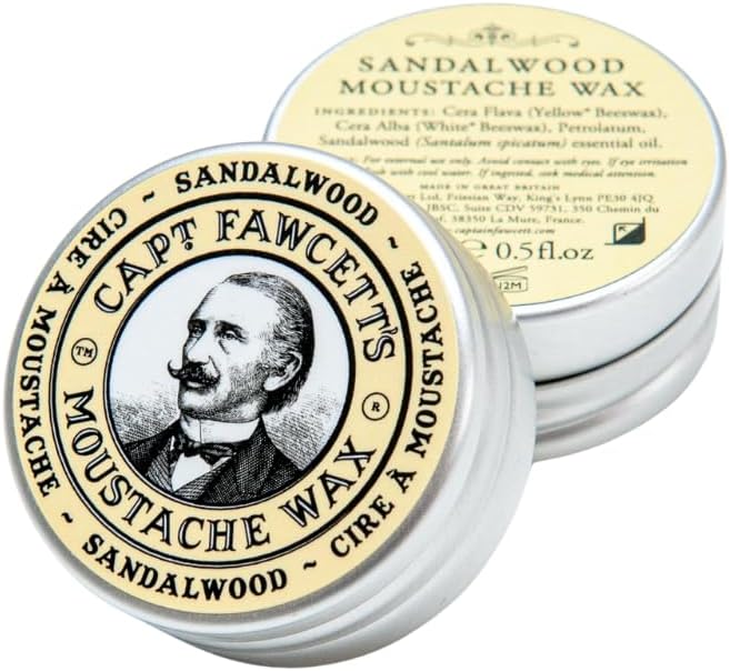 Cera para bigode CAPTAIN FAWCETT com fragrância de sândalo, 15 mL