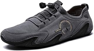 Men's Casual Loafers Slip On Boat Shoes Comfort Driving Shoes Outdoor Work Office Lightweight Dress Sneakers Leather Lace up Mocassins