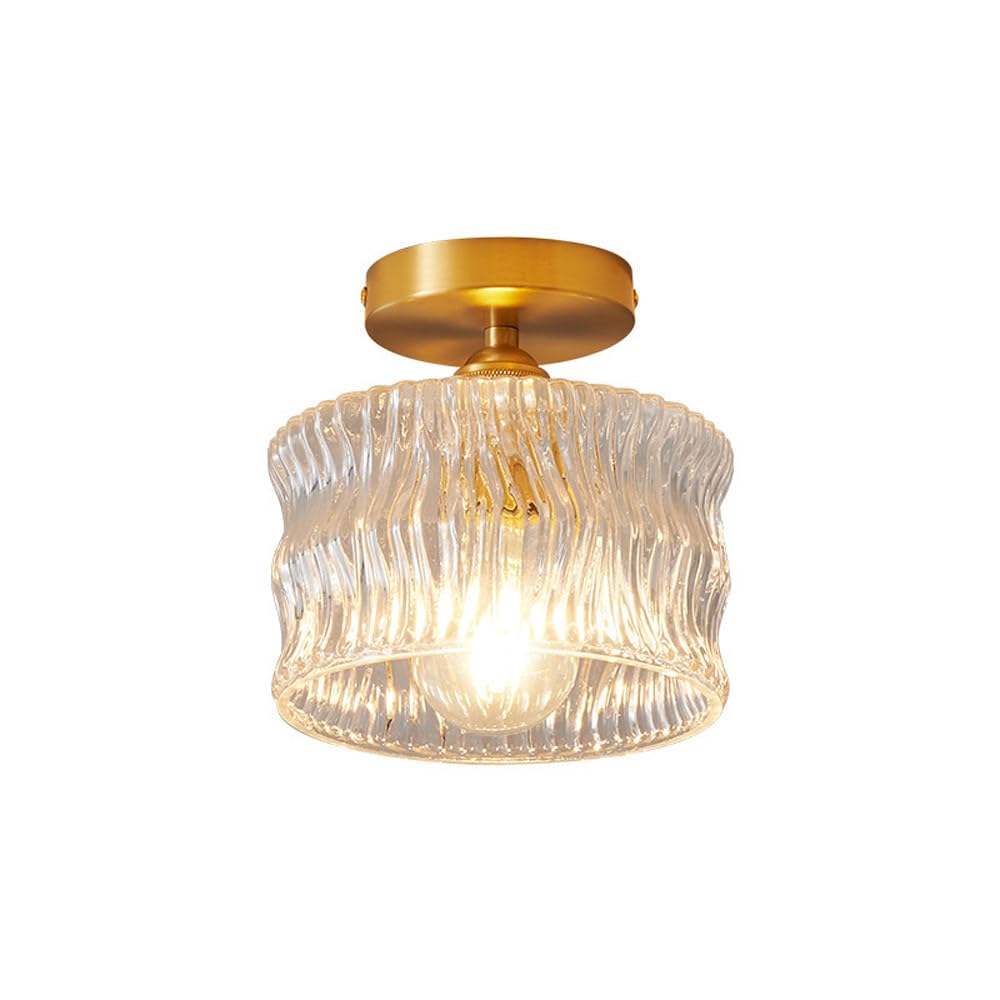 Luminaire en laiton et verre de style milieu du siècle pour garde-manger