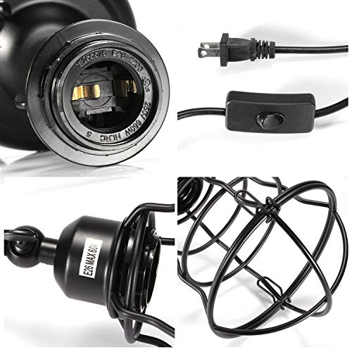 Plug In Wall Sconces, Industrial Wall Lamp With 5.9Ft Plug In Cord, Wire Cage Vintage Wall Sconce Lighting, Rustic Wall Light Fixture For Headboard Bedroom Bathroom 2 Pack, Ul Listed #TOP2