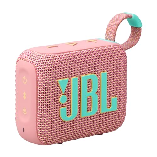 JBL GO 4 Speaker Bluetooth Portatile, Altoparlante Wireless con Design Compatto, Waterproof e Resistenza alla Polvere IP67, fino a 7 h di Autonomia, USB, Compatibile con App JBL Portable, Rosa