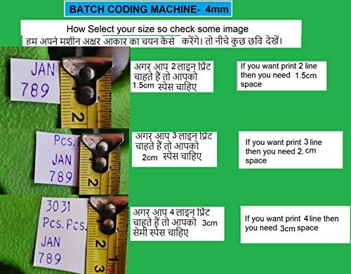 Image of dinojames SG666 Mini Batch Coding Machine - 4mm Letter Size, 5-Line Max, 60x40mm Printing Area, Heavy-Duty Manual Printer for Expiry Date, MRP & Batch Marking (4mm)