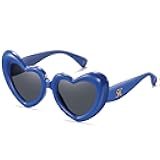 Inflated Heart Shaped Sunglasses for Women Men Vintage Love Trendy Retro Thick Frame Party Y2K Fashion Eyewear