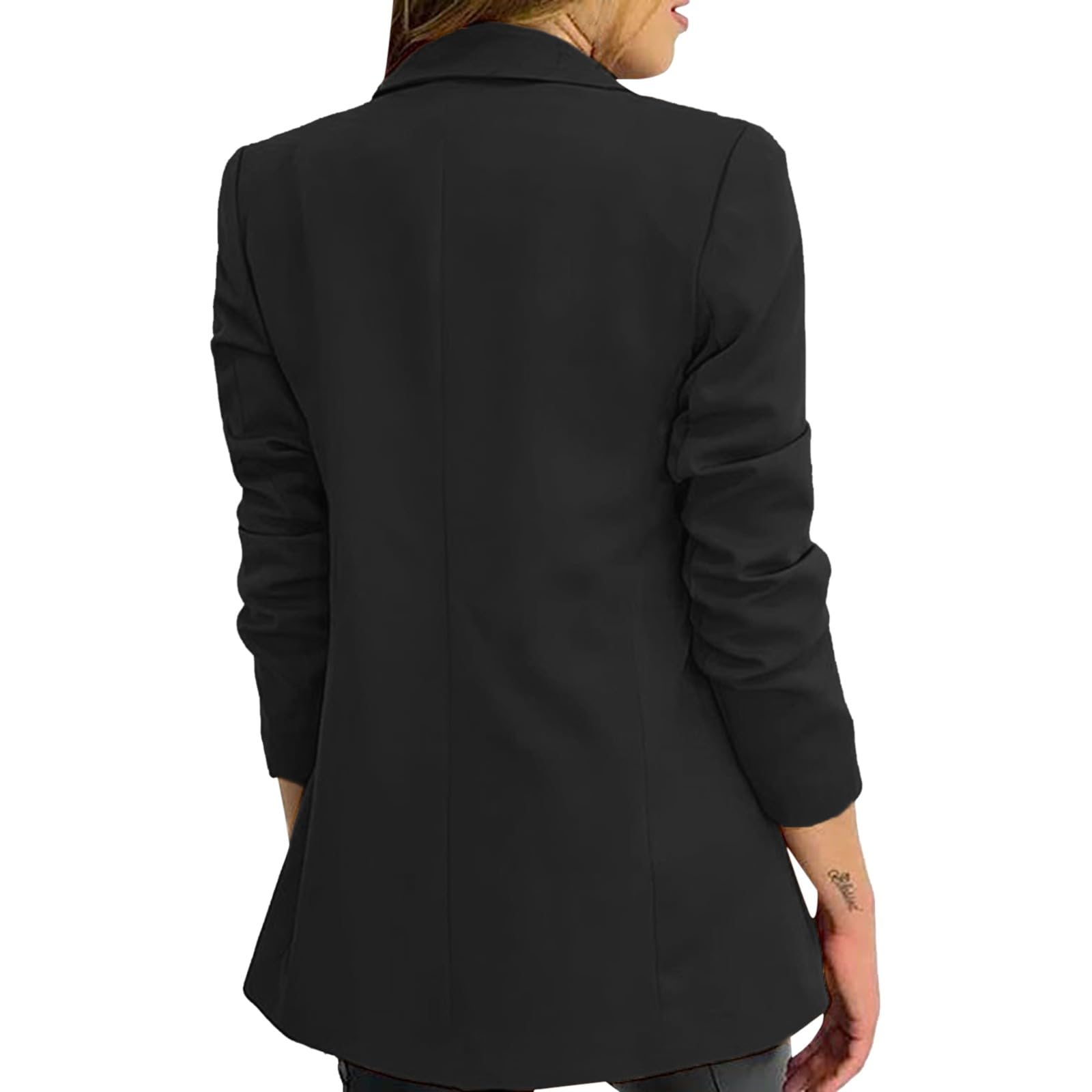 Damen Blazer Sportlich Elegant, Blazer Jacke Damen Frühlings Jacke Mit Seitentasche Elegant Langarm Blazer Mode Anzug Trenchcoat Business Blazerjacke Bolero Open Front Einfarbig Jacke Damen Sommer