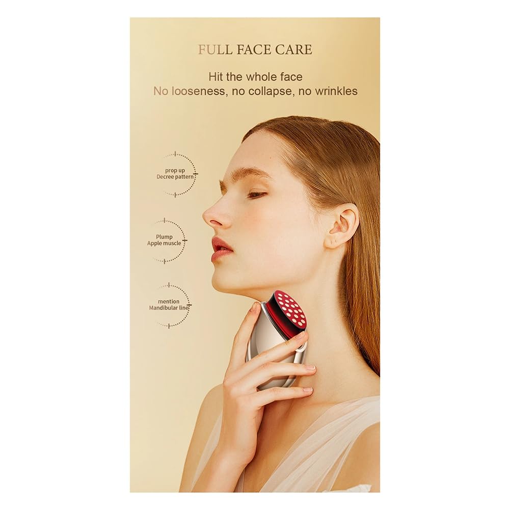 Máquina de spa de radiofrecuencia para eliminar arrugas, piel y cara, dispositivo de cuidado de belleza, colágeno, fácil de usar, color dorado