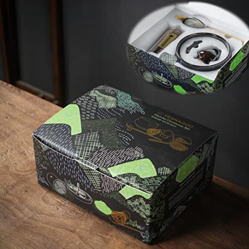 Teanagoo Matcha Tea Set, Japanese Tea Set, Matcha Bowl, Matcha Bamboo Whisk, Scoop, Sifter, Matcha Whisk Holder, Matcha Whisk Stand, Matcha Whisk Set N4,Matcha Green Tea Powder Kit. Matcha Tea Kit #TOP5