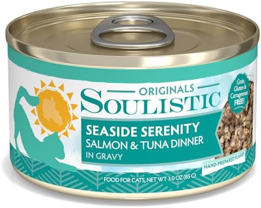 Soulistic Originals Seaside Serenity Salmon & Tuna Dinner in Gravy Wet Cat Food, 3 oz., Case of 12