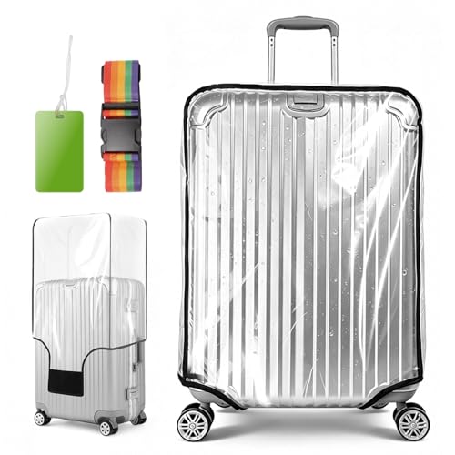 HZOUHONG Housse de protection transparente pour valise, transparent, 71 cm, Moderne