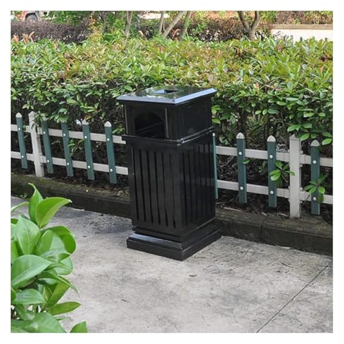 BODHIS Mülltonnen Quadratischer Mülleimer aus Eisen für den Außenbereich Große Mülleimer Retro-Mülleimer für Hotels, Einkaufszentren, gewerbliche Abfalleimer für den Außenbereich 35-Zoll-Mülleimer – Bild 6
