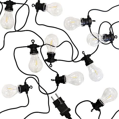 Valetti - Cable de iluminación para Fiestas (10 ledes, 7,5 m), Color Negro Cover