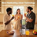 Juicer Machines,ORMEO HOME Cold Press Juicer with 5.0" Large Feed Chute,200W Slow Masticating Juicer Machine for Whole Fruit and Vegetables High Juice Yield,Easy to Clean(Updated) - Image 4