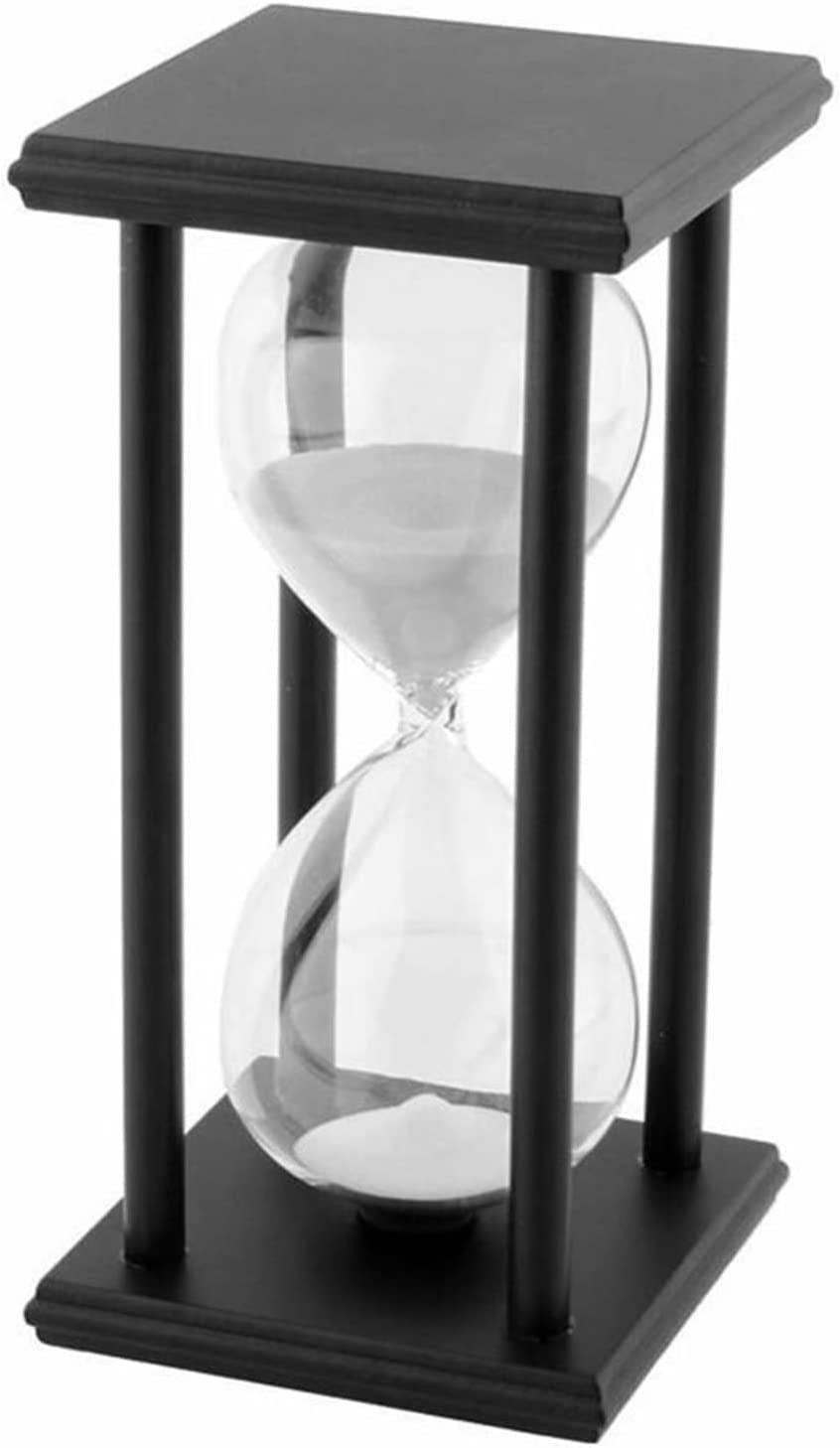 Sandglass45/60min Holz Sanduhr Sandglas Sanduhr Timer Küche Schule Wohnkultur (Farbe: Schwarz Weiß 60 Min) (Weiß Blau 60 Min) (Farbe: Weiß Blau 60 Min)