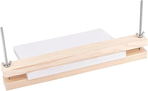 BENECREAT Prensa de encuadernación de madera para encuadernar libros de prensa grande de 15 x 1.5 pulgadas, máquina de prensa de papel plano de