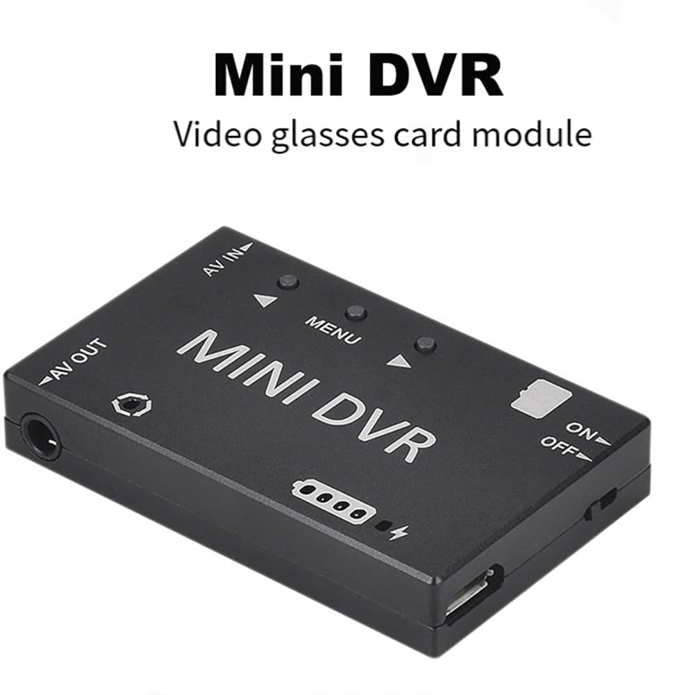 Mini Videoregistratore e Audio FPV DVR NTSC/PAL Batteria Integrata 3,7 V 400 Mah per FPV RC Multicopters VR Goggle Monitor Nero