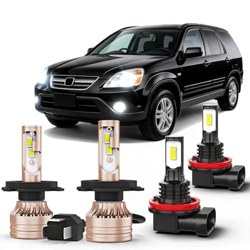 SFFYVO Compatible For Honda Crv 2002 2003 2004 2007-2014 Bulbs, Multi-position Beam Fog Light Bulbs,6000K White,500% Brighter Lightness,Plug and Play,Pack of 4