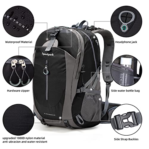 SPEEDPARK Hiking Backpack 40L Waterproof Hiking Daypack with Rain Cover, Outdoor Trekking Travel Backpacks for Men Women - Image 5