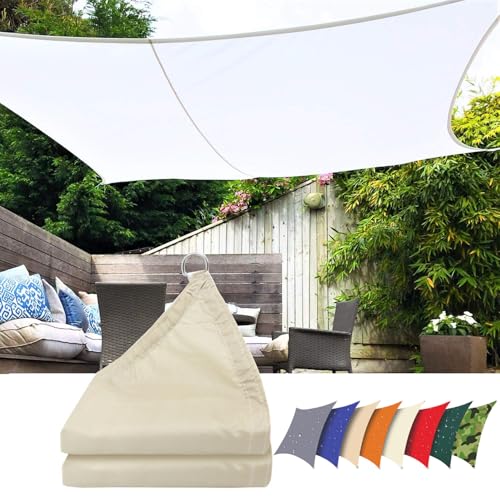 Toldo Vela de Sombra Impermeable,Toldos de Vela Rectangular 1x1m,Toldos Exterior Terraza Protección UV 95%,para Jardin, Balcón, Patio.(Blanco)