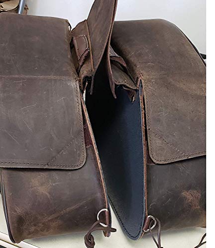 2 PC Alforja de cuero legítimo marrón envejecido con bolsillo para pistola interior miniatura 2