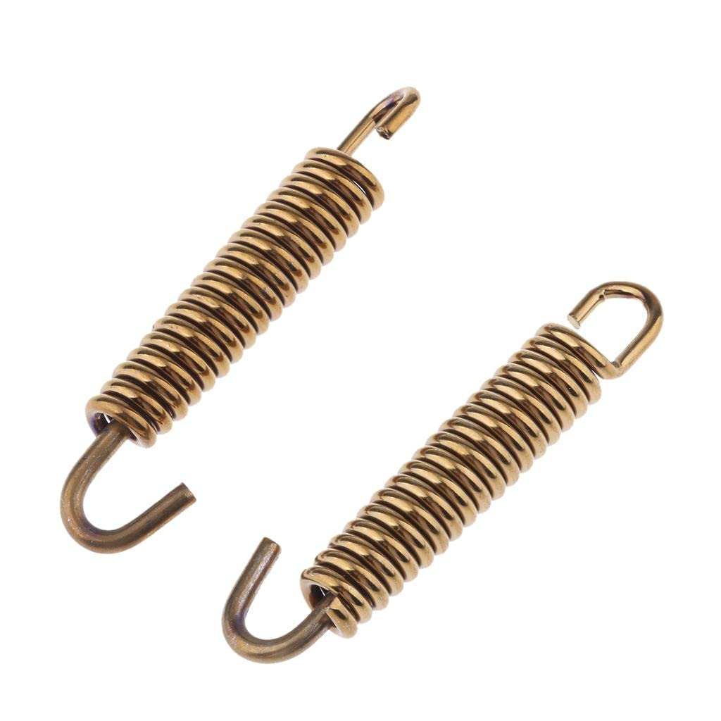 2Pcs 65mm Motorcycle Stainless Steel Exhaust Pipe Muffler Spring Hook Gold Motors | Parts & Accessories |Other Exhaust Parts|1 Pair Exhaust Pipe Springs-image-4