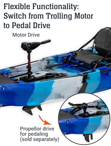 BKC Brooklyn 10.5 Pro Motorized Fishing Kayak, Trolling Motor