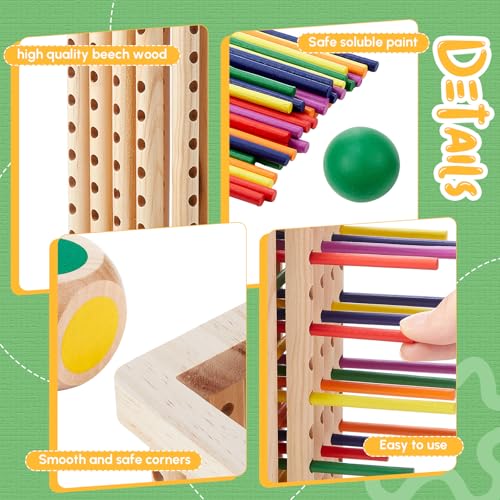 Juego Montessori de Madera con Palitos y Dados Educativo miniatura 4