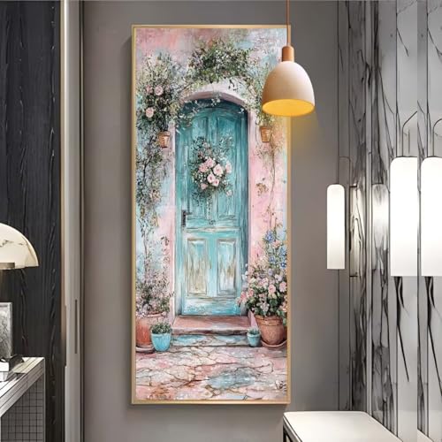 Broderie Diamant Kit Complet Square Porte en bois fleurs Point de Croix pour Adulte