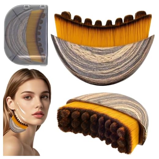 1 Piezas Cepillo facial de contorno linfático, para escultura de barbilla y mandíbula, cepillo facial en seco, masajeador de drenaje linfático, se adapta a la piel, diseño ergonómico preciso