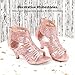 DREAM PAIRS Girls Sandals Low Heel Dress Pump Sandal Sweety-1, Pink-1-4 Big Kid