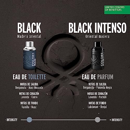 Image of United Colors of Benetton Colors Black For Men Intenso Eau De Parfum Spray, 100ml Musk
