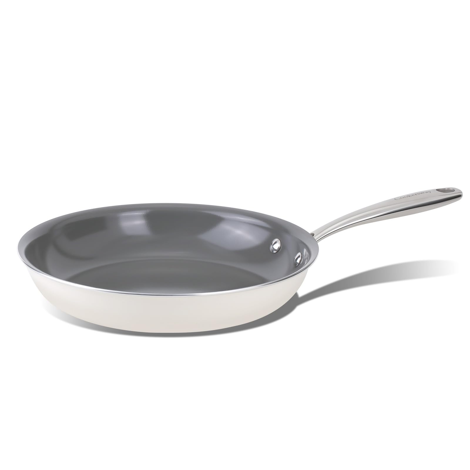 Cookersway Keramik-Spitzlöffel aus Keramik, 20cm, Antihaft-Kleinen Eierpfannen - frei von PFOA, PTFE, PFAS - kompatibel mit Induktion, Gas, Elektrik
