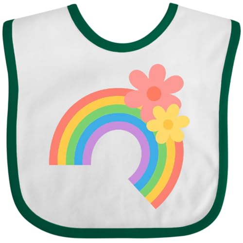 inktastic Rainbow and Flowers Baby Bib