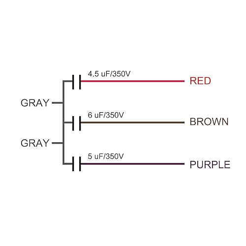 Miniatura 5 de uxcell Condensador de ventilador de techo CBB61 4.565uF 350V AC 5 alambres condensador de película de polipropileno metalizado 2.283x1.732x1.024 in