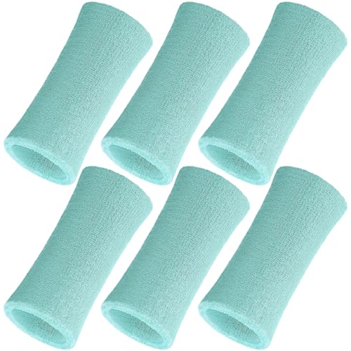 Image of WILLBOND 6 Inch Wrist Sweat Bands for Men Women Tennis Elastic Athletic Long Sweatband Wrist Absorbent for Basketball Tennis Running Outdoor Activity