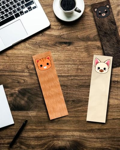 Image of Posternet Set of 10 Animal-Themed Bookmarks for Book Lovers | Size 21 x 6 cm | Printed on 300 GSM Photographic Paper | Cute & Durable Animal Design Bookmarks