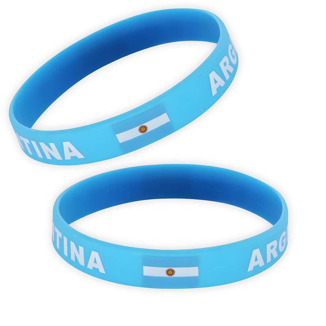 Argentina Silicone Bracelet, Decoration for Sports Parade, Party, Argentina, Pack of 2