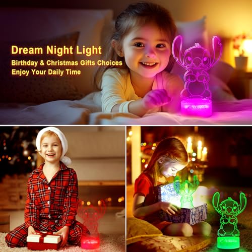 Image of KIEAL 16 Colors Cartoon Night Light, Anime Character Change Decor Lamp with Remote, Dim, Timer, Fans Kids Gifts for Christmas Birthday Boys Girls