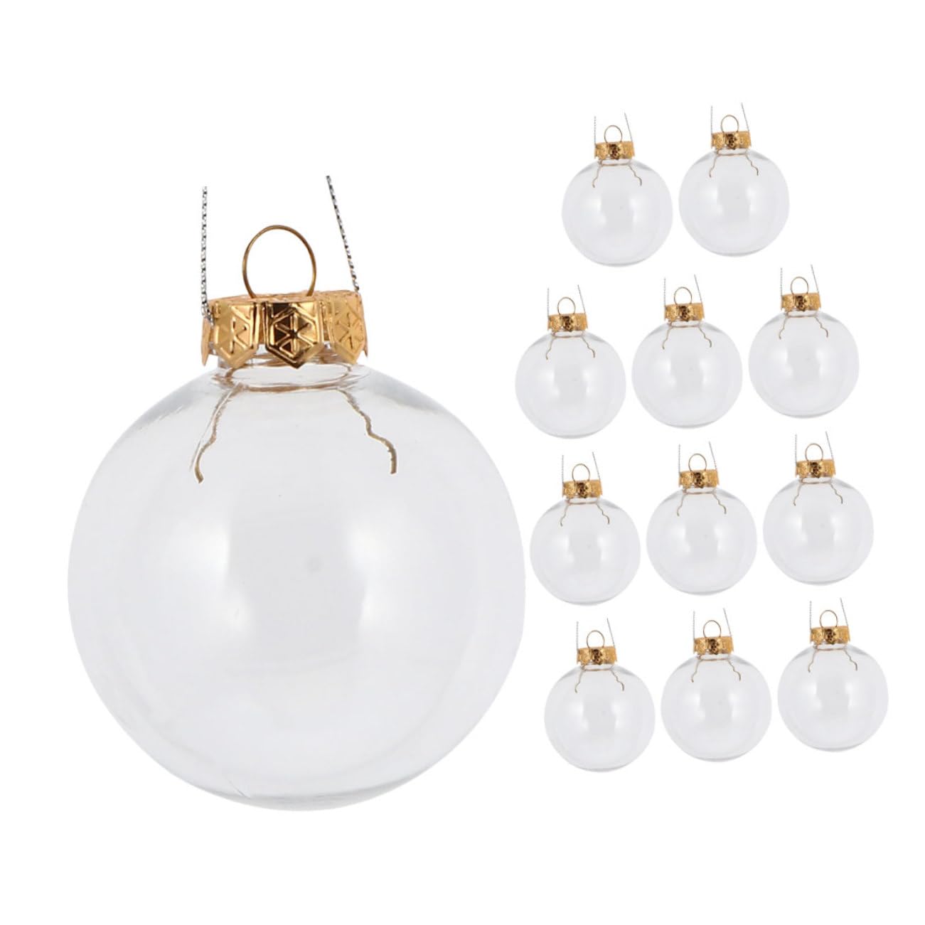 12stücke Transparente mit Anhänger Hängende Christbaumkugel-Ornamente für Fensterdeko Weihnachtsbaumdekoration und Partyzubehör