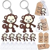 Elecrainbow Paquete de 60 recuerdos de fiesta de overol que incluyen 20 llaveros + 20 etiquetas de agradecimiento + 20...